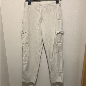 Northcrest White Cargo Pants Relaxed Fit
